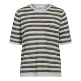 TWP Striped True Crewneck - Vermillion
