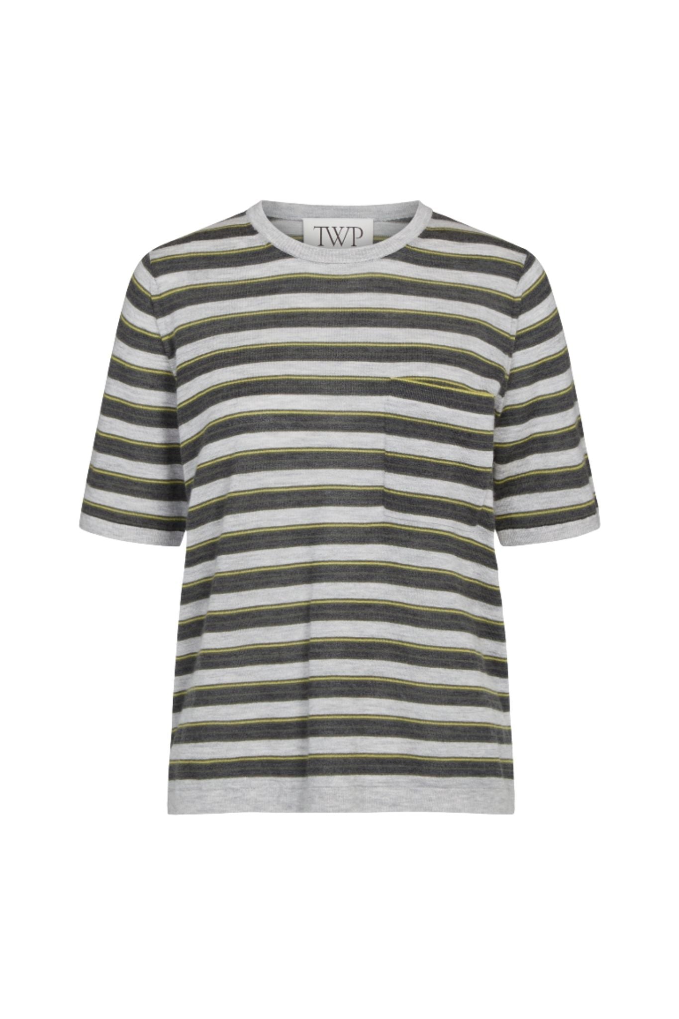 TWP Striped True Crewneck - Vermillion