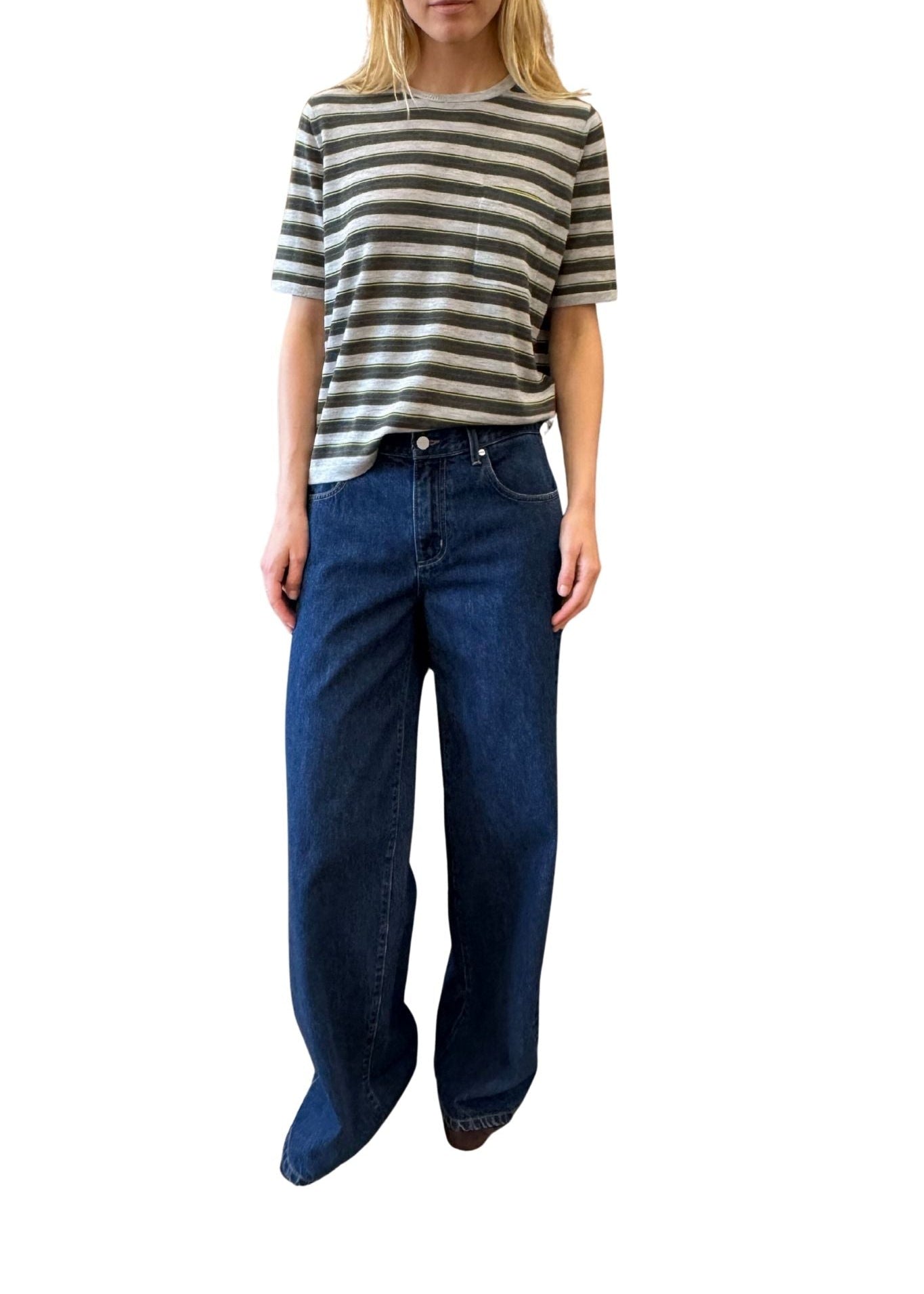 TWP Striped True Crewneck - Vermillion