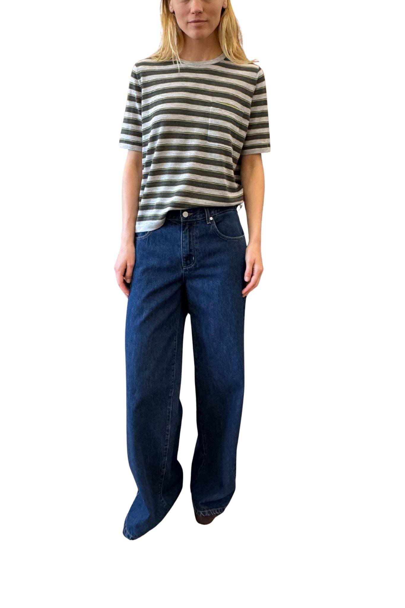 TWP Striped True Crewneck - Vermillion