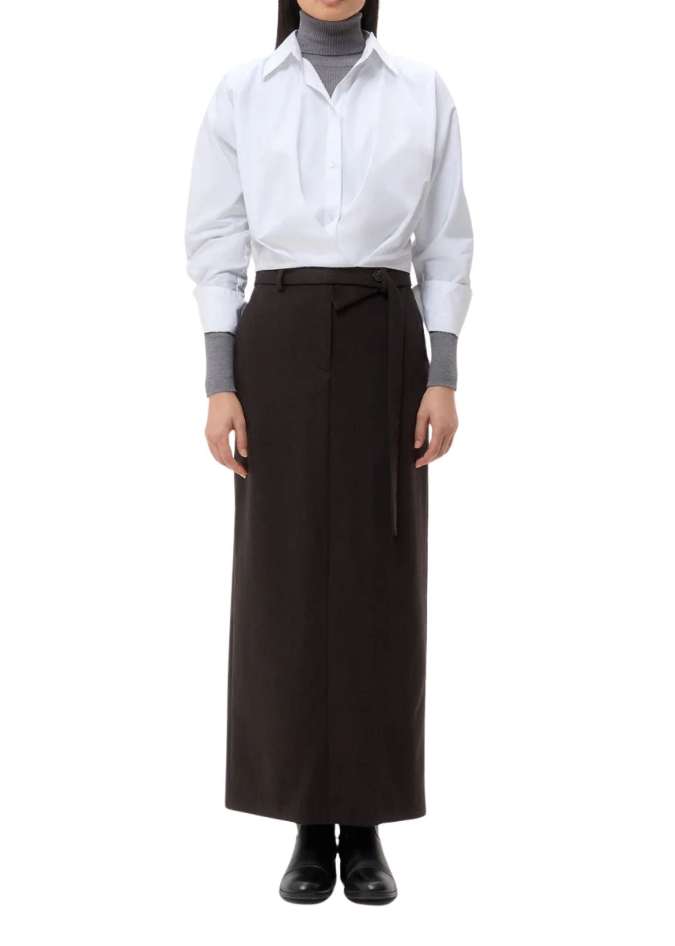 TWP Taken Top in Super Compact Poplin - Vermillion