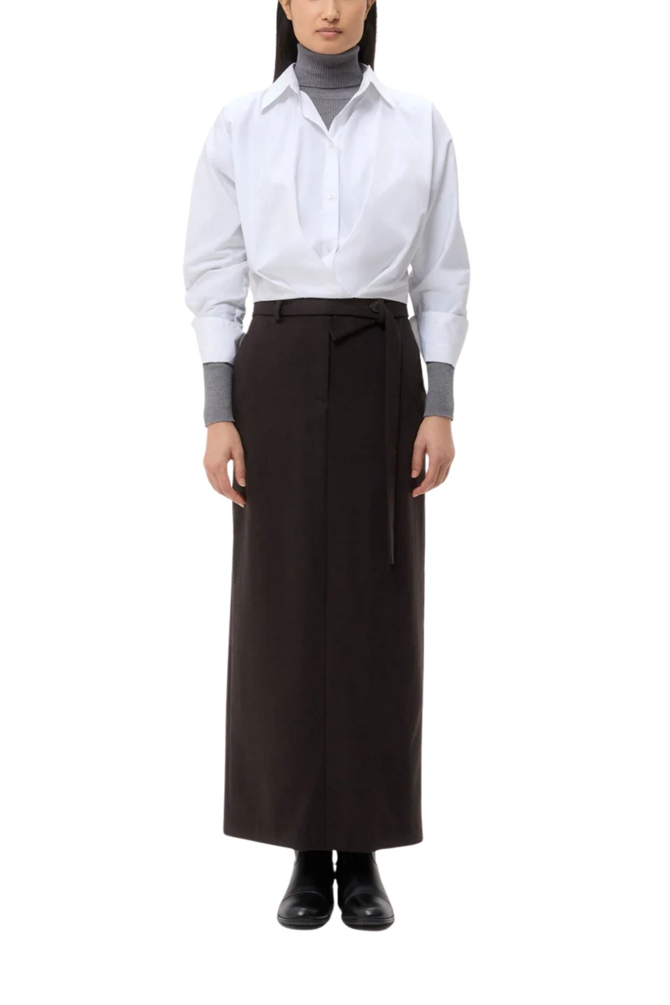 TWP Taken Top in Super Compact Poplin - Vermillion