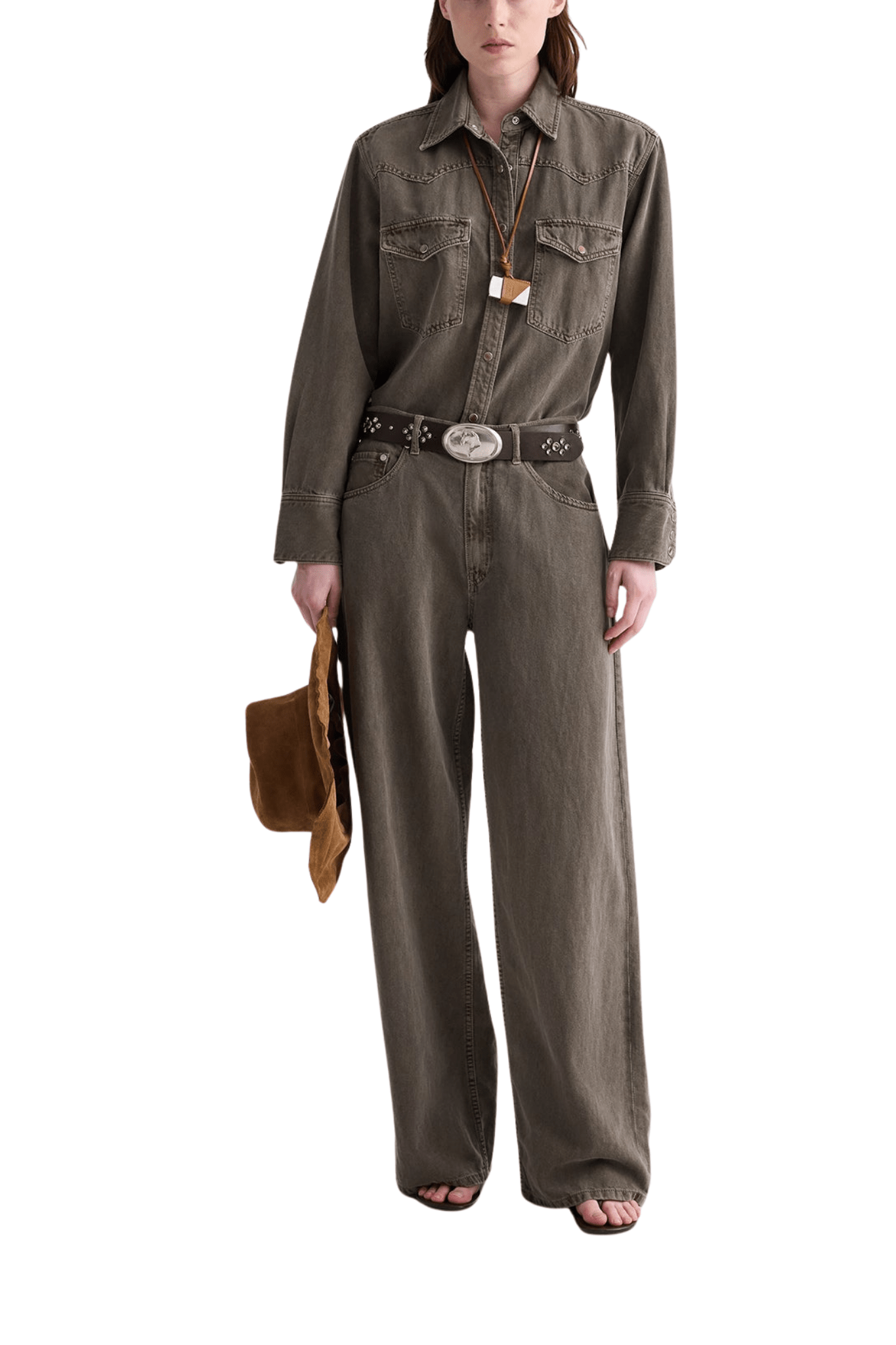 TWP Yellowstone Shirt in Natural Denim - Vermillion
