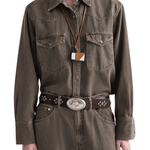 TWP Yellowstone Shirt in Natural Denim - Vermillion