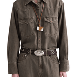 TWP Yellowstone Shirt in Natural Denim - Vermillion
