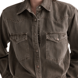 TWP Yellowstone Shirt in Natural Denim - Vermillion
