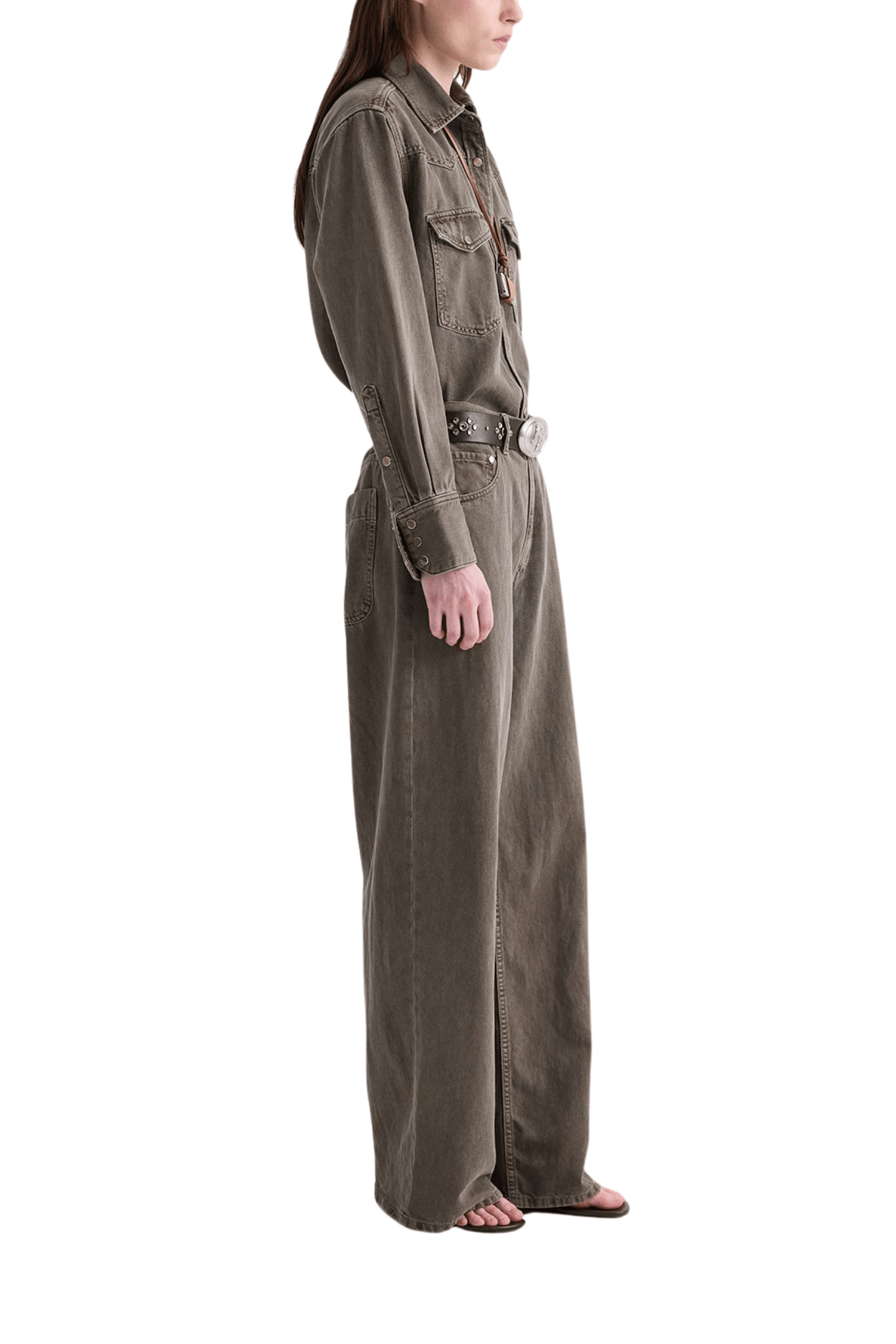 TWP Yellowstone Shirt in Natural Denim - Vermillion