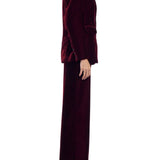 Lela Rose Crushed Velvet Double Breasted Blazer