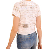 Ulla Johnson Abriana Eyelet Knit Cardigan - Vermillion