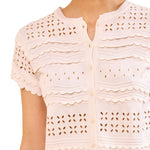 Ulla Johnson Abriana Eyelet Knit Cardigan - Vermillion