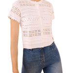 Ulla Johnson Abriana Eyelet Knit Cardigan - Vermillion