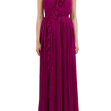 Ulla Johnson Aisha Pleated Asymmetrical Gown - Vermillion