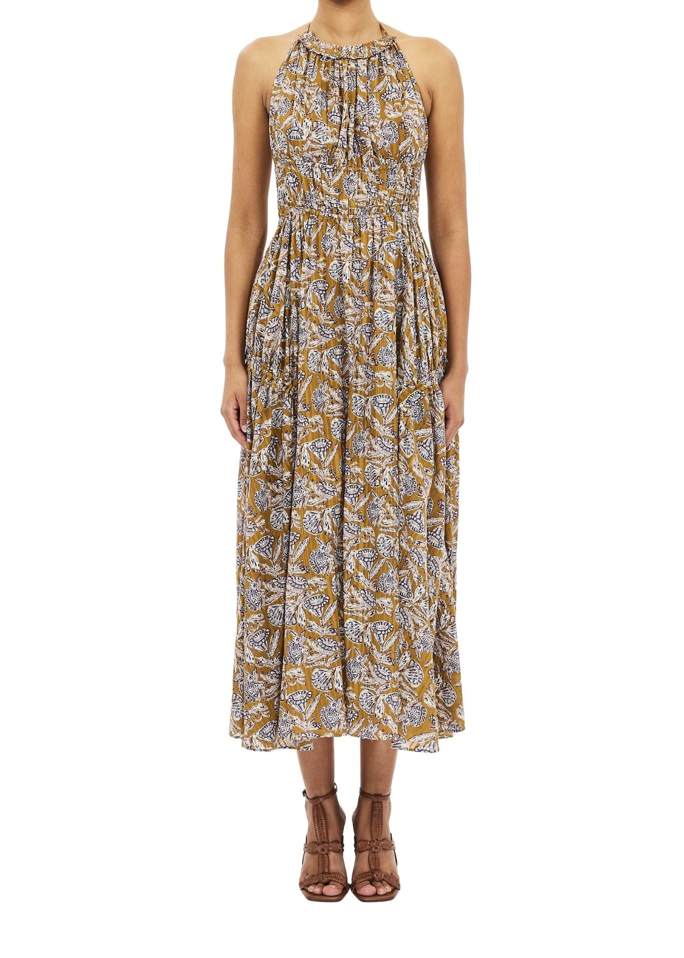 Ulla Johnson Anelise Halter Midi Dress - Vermillion