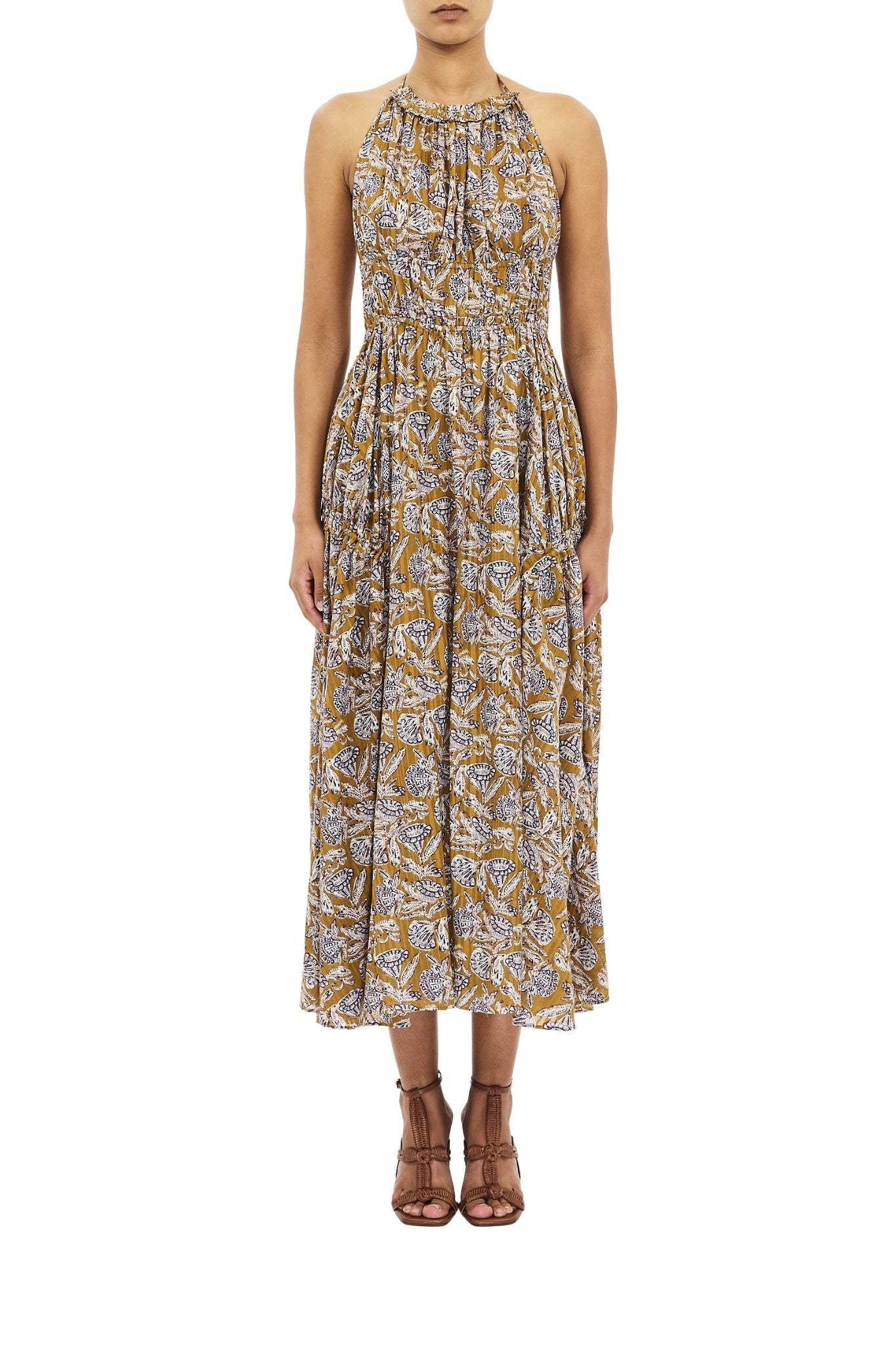 Ulla Johnson Anelise Halter Midi Dress - Vermillion