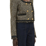 Ulla Johnson Anisa Tweed U - Neck Jacket - Vermillion