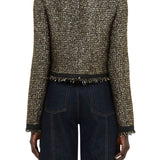 Ulla Johnson Anisa Tweed U - Neck Jacket - Vermillion