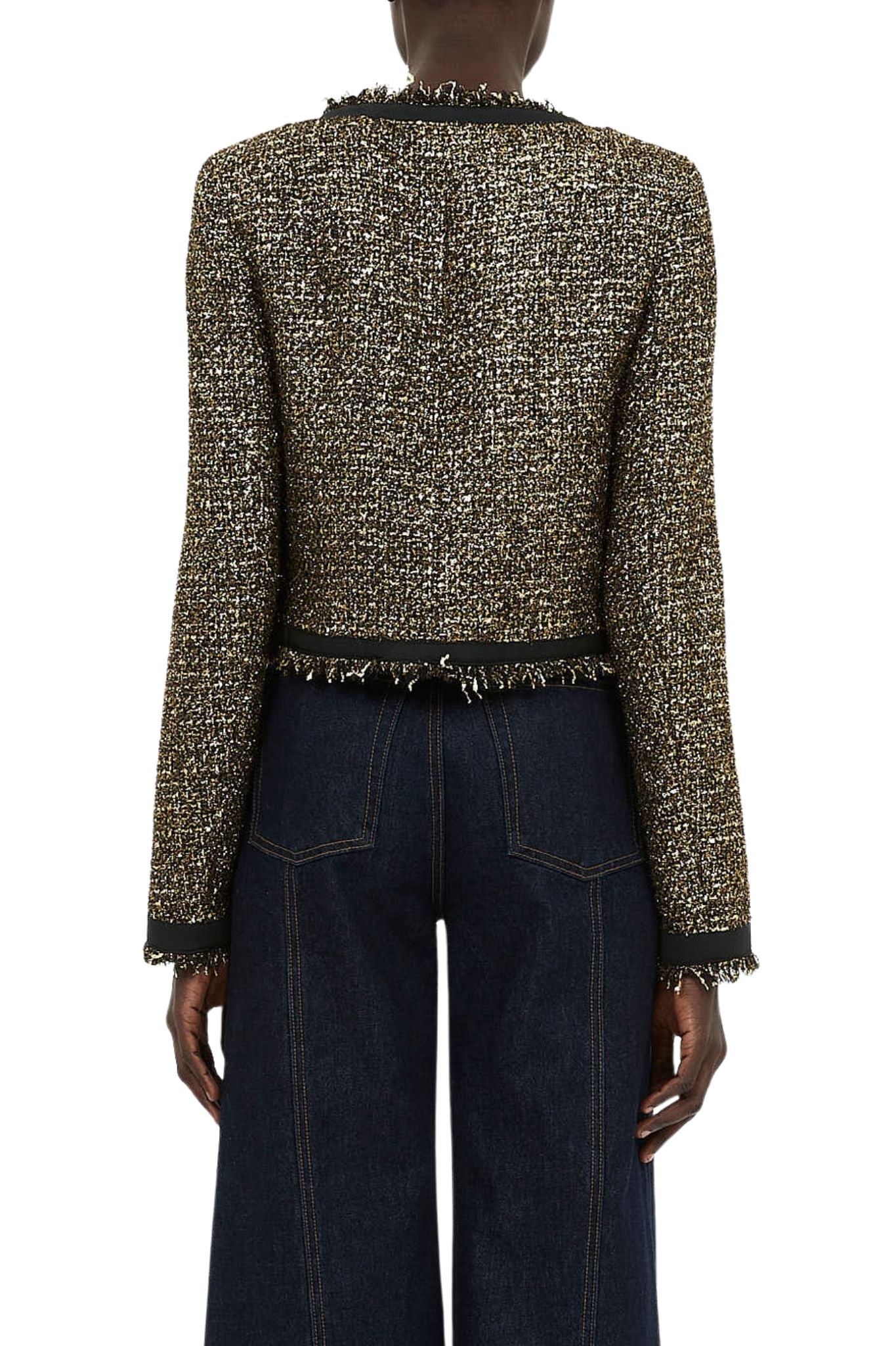 Ulla Johnson Anisa Tweed U - Neck Jacket - Vermillion