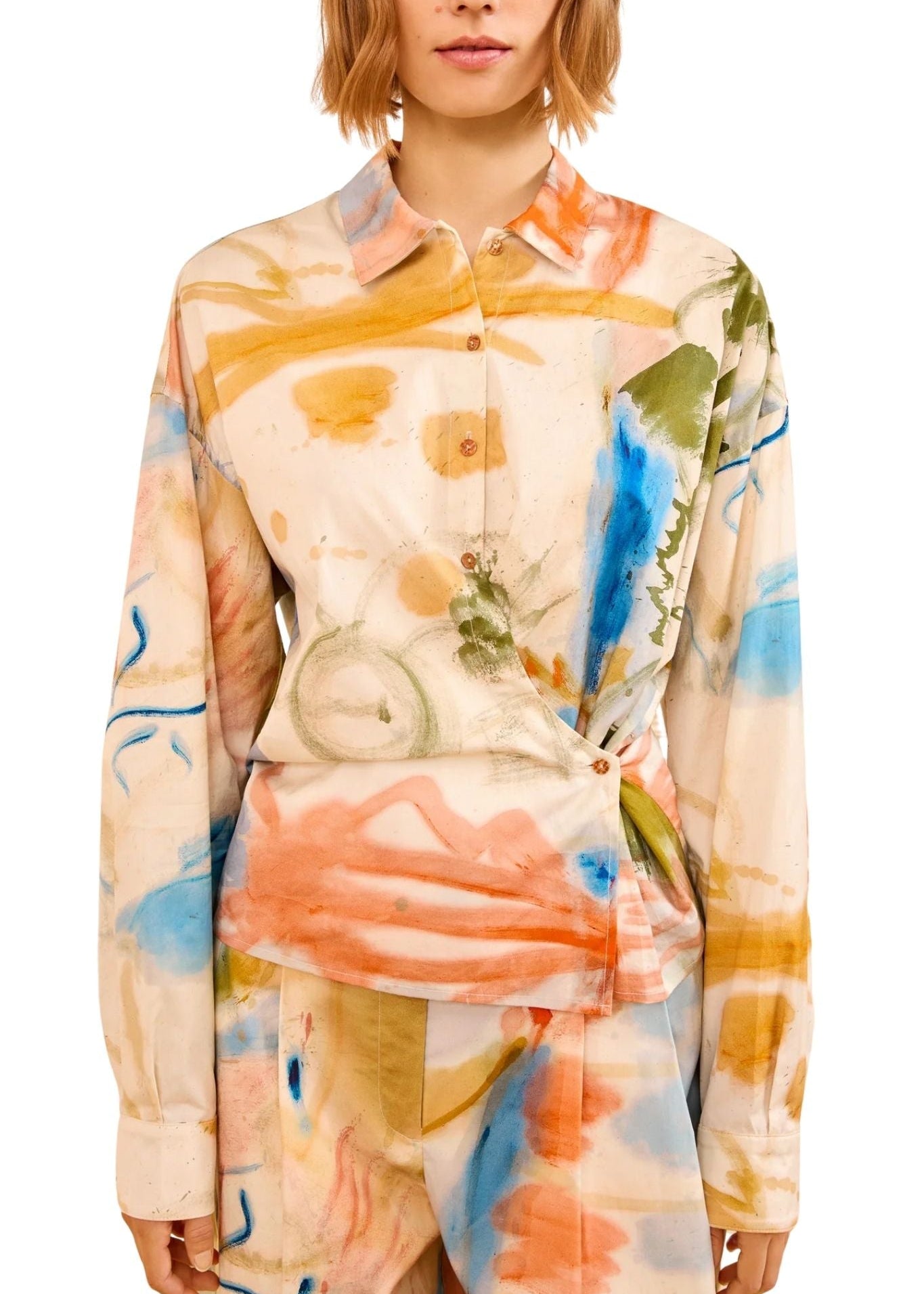 Ulla Johnson Artist LS Cotton Blouse - Vermillion