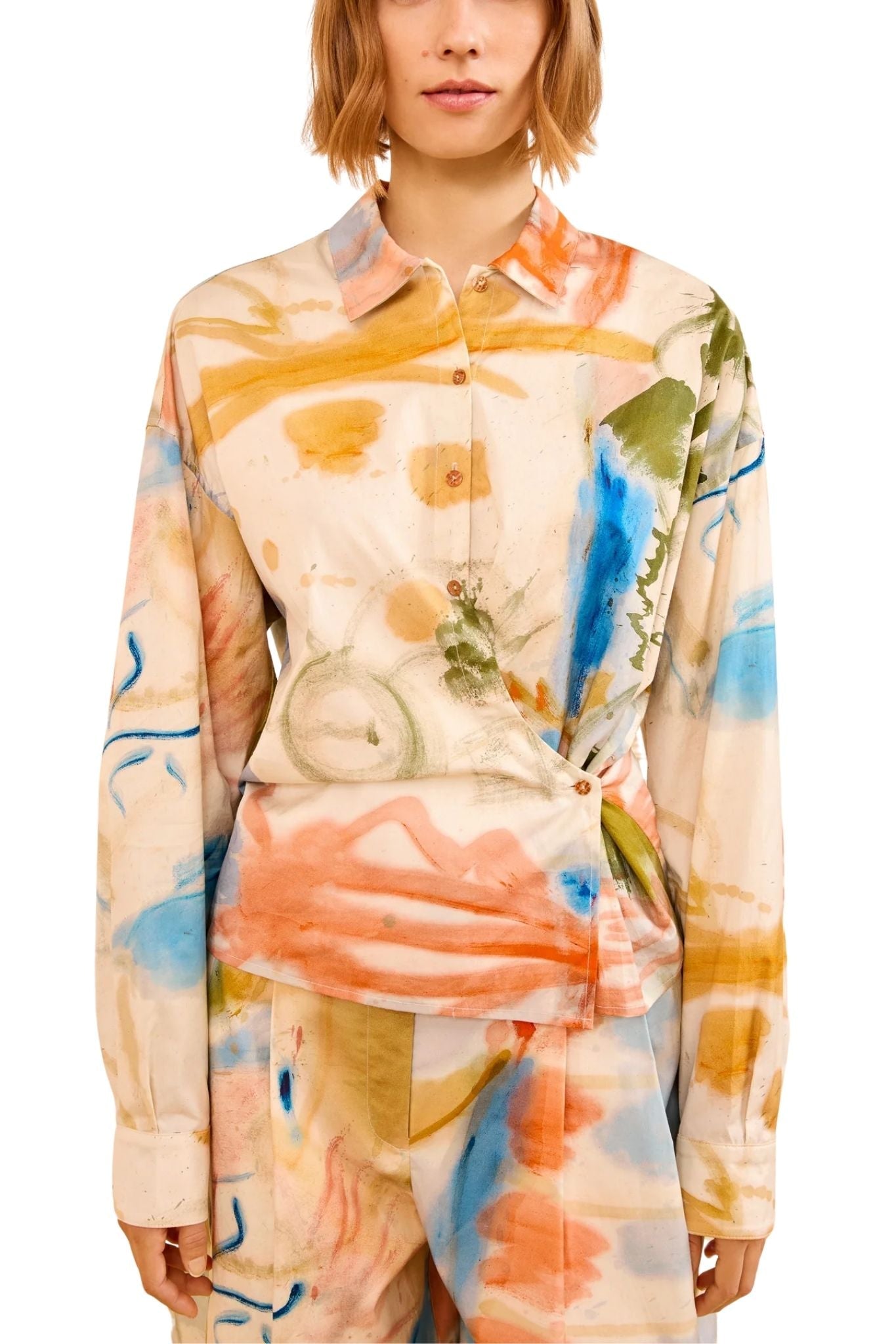 Ulla Johnson Artist LS Cotton Blouse - Vermillion