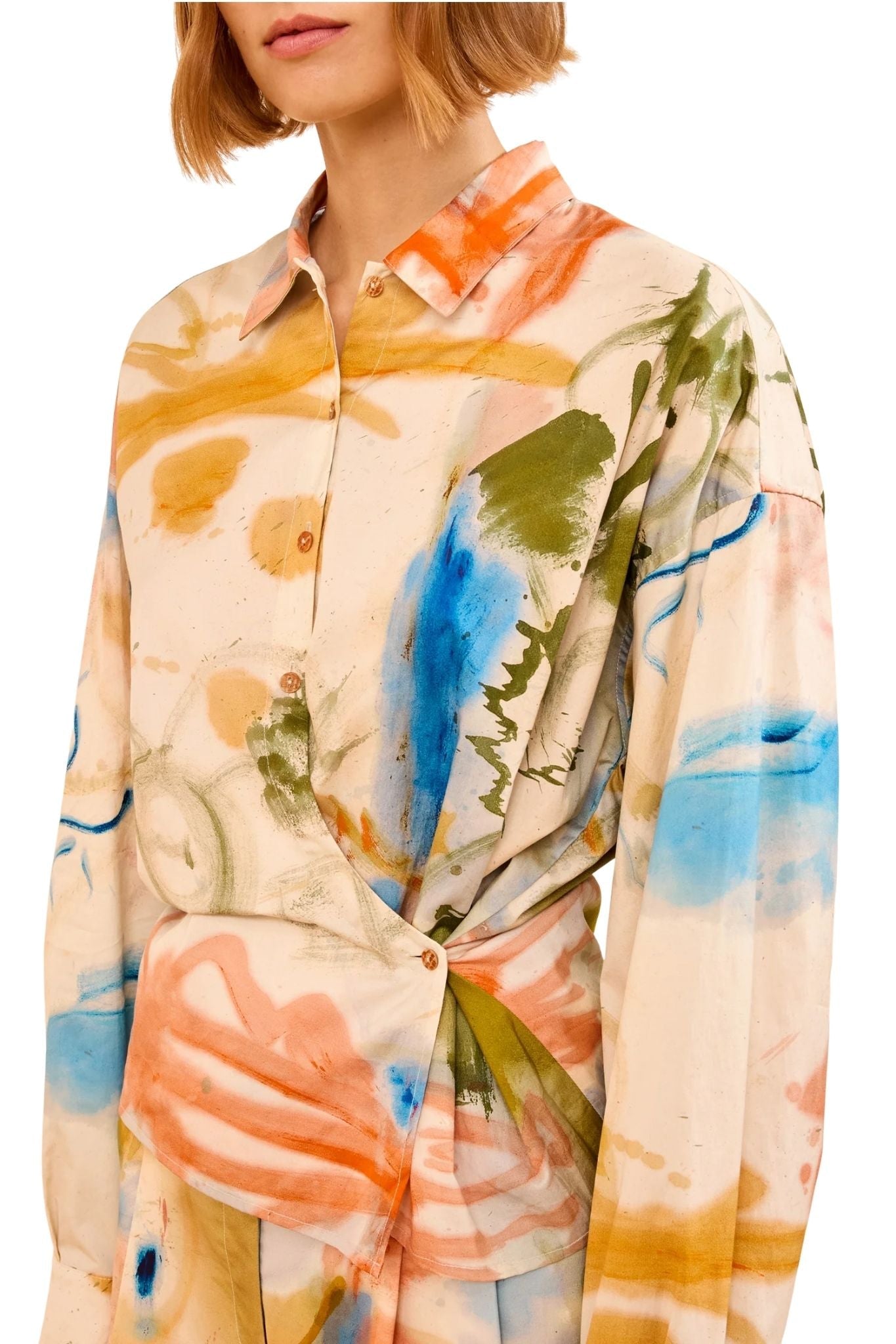 Ulla Johnson Artist LS Cotton Blouse - Vermillion