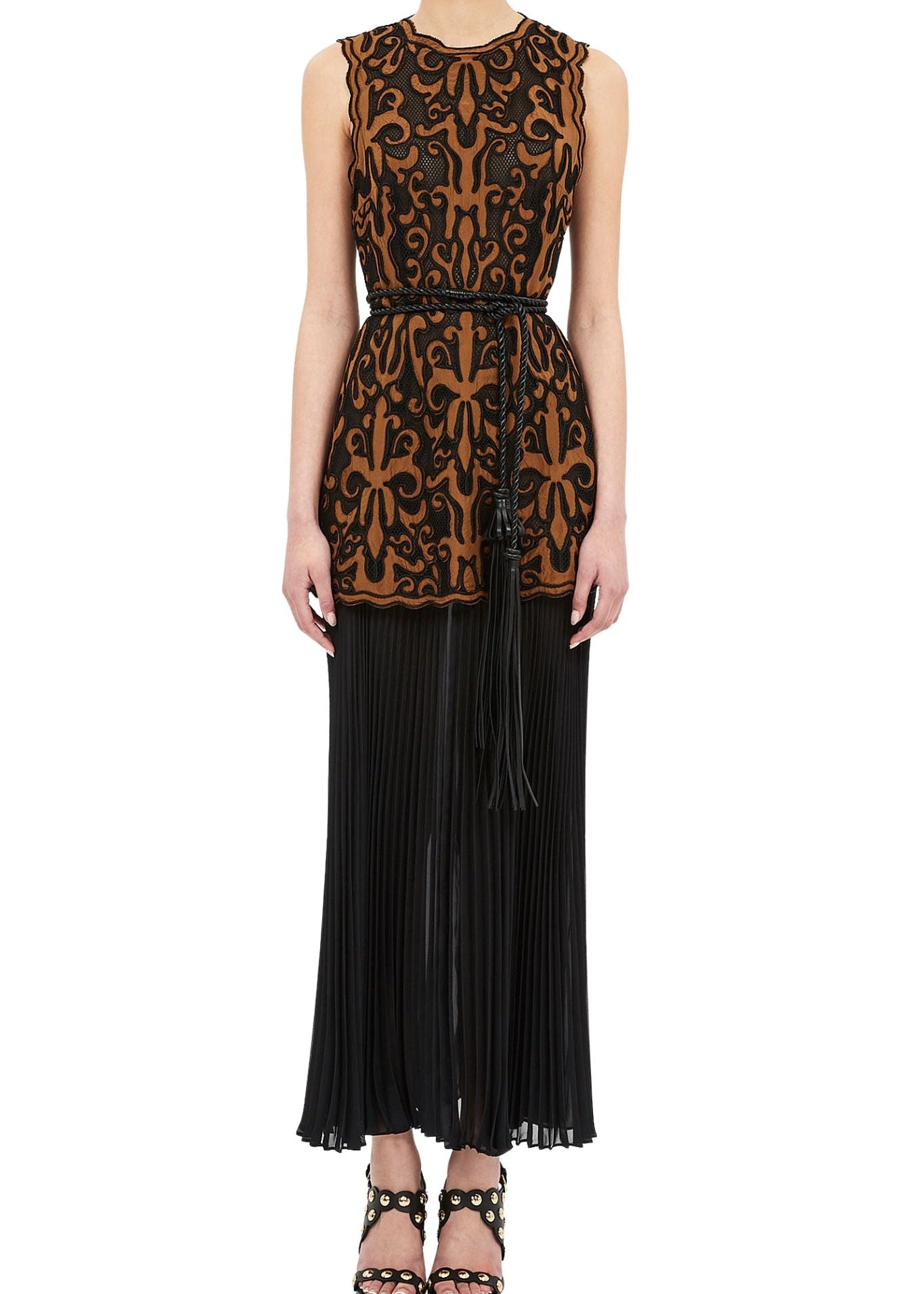 Ulla Johnson Auryn Applique Sleeveless Midi Dress - Vermillion