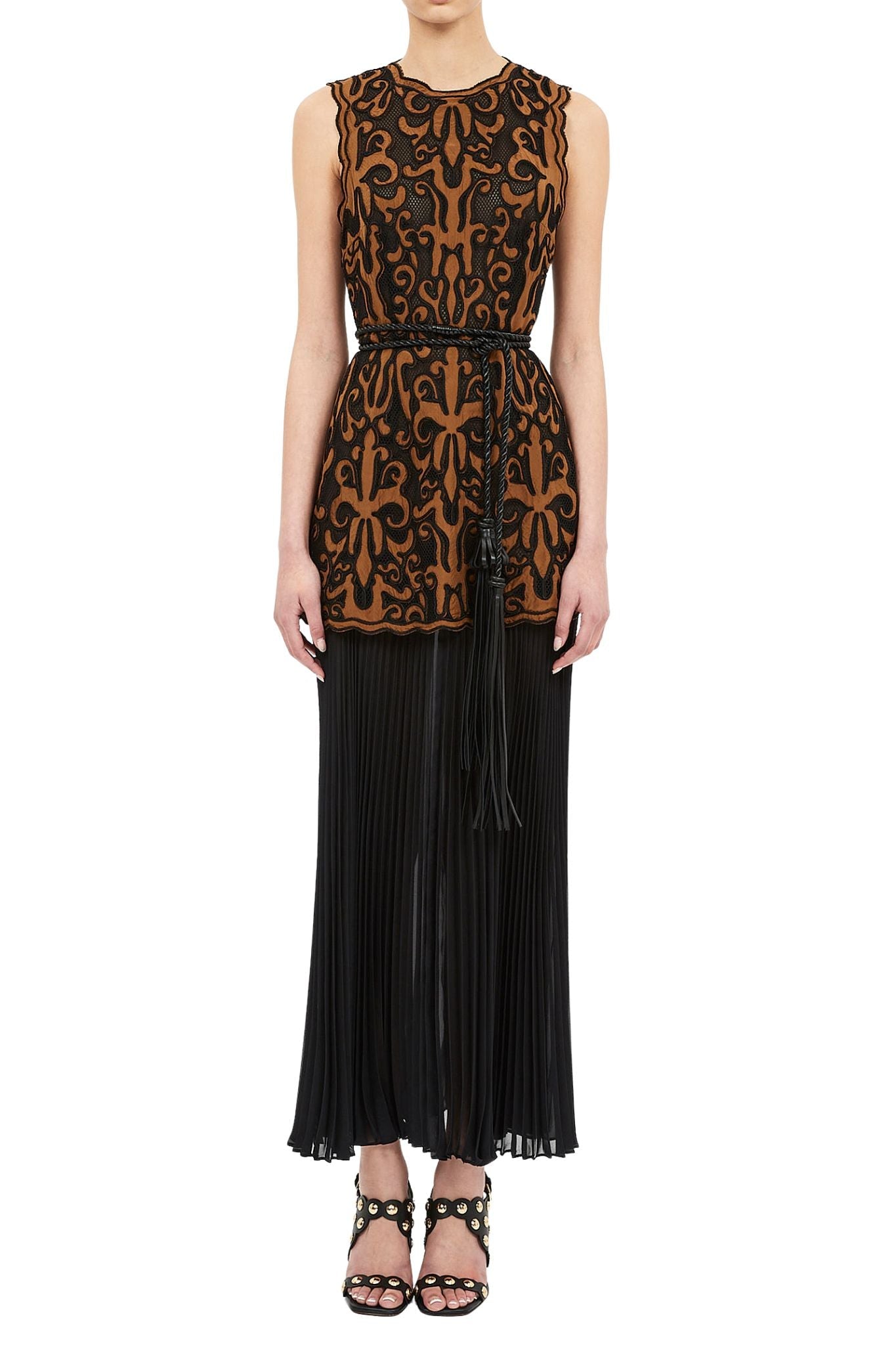 Ulla Johnson Auryn Applique Sleeveless Midi Dress - Vermillion