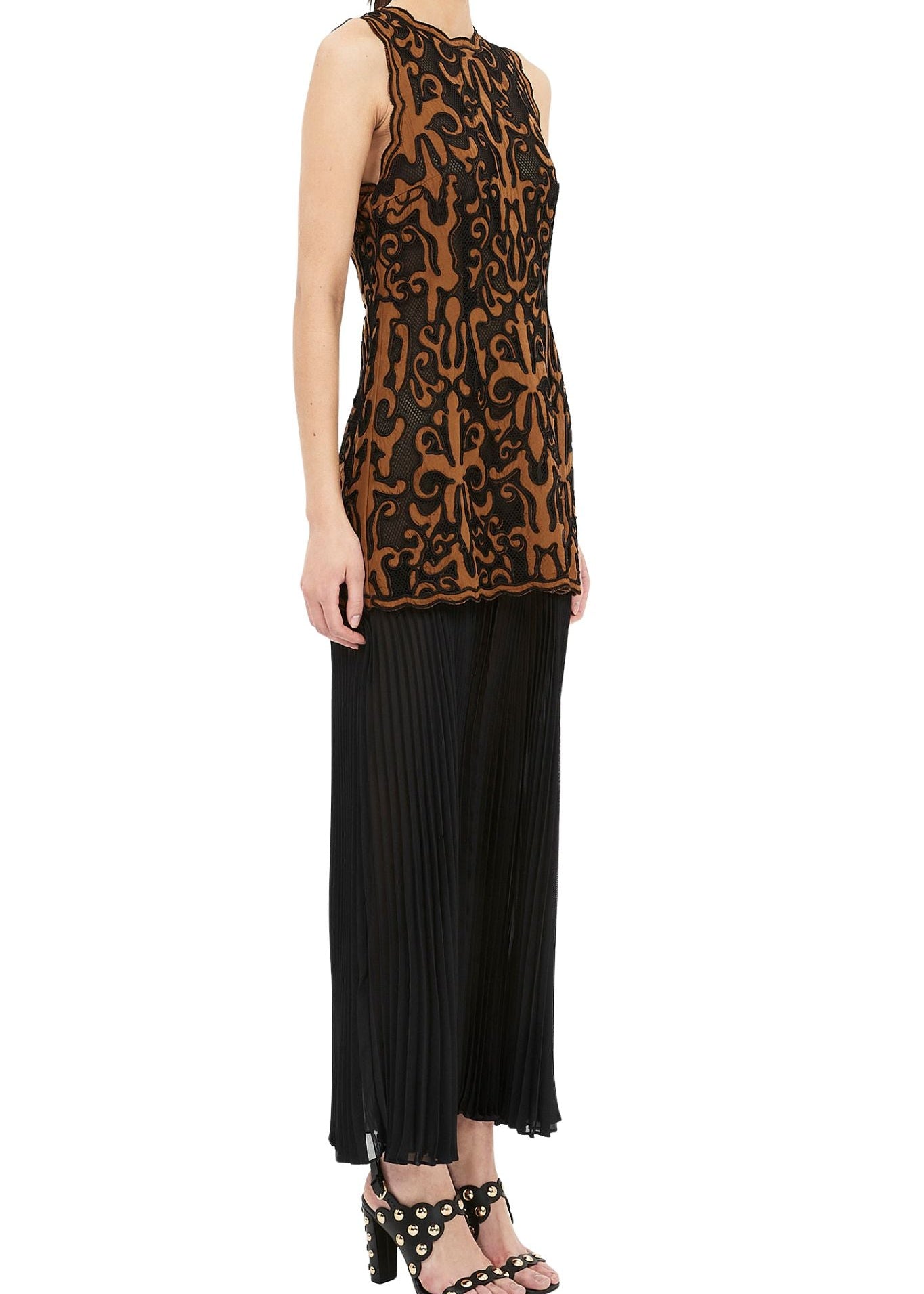 Ulla Johnson Auryn Applique Sleeveless Midi Dress - Vermillion