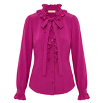 Ulla Johnson Catroux Long Sleeve Silk Blouse - Vermillion