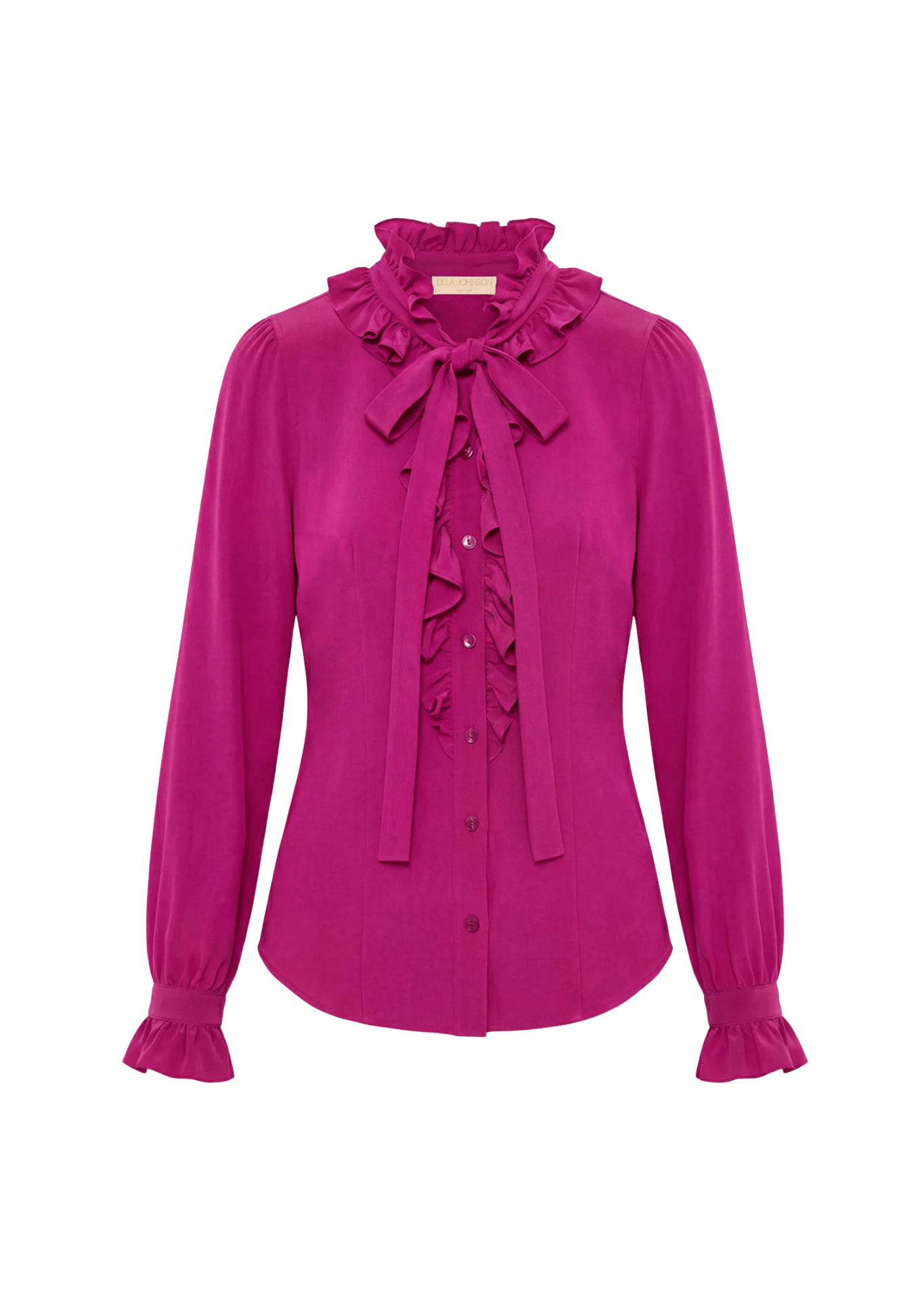 Ulla Johnson Catroux Long Sleeve Silk Blouse - Vermillion