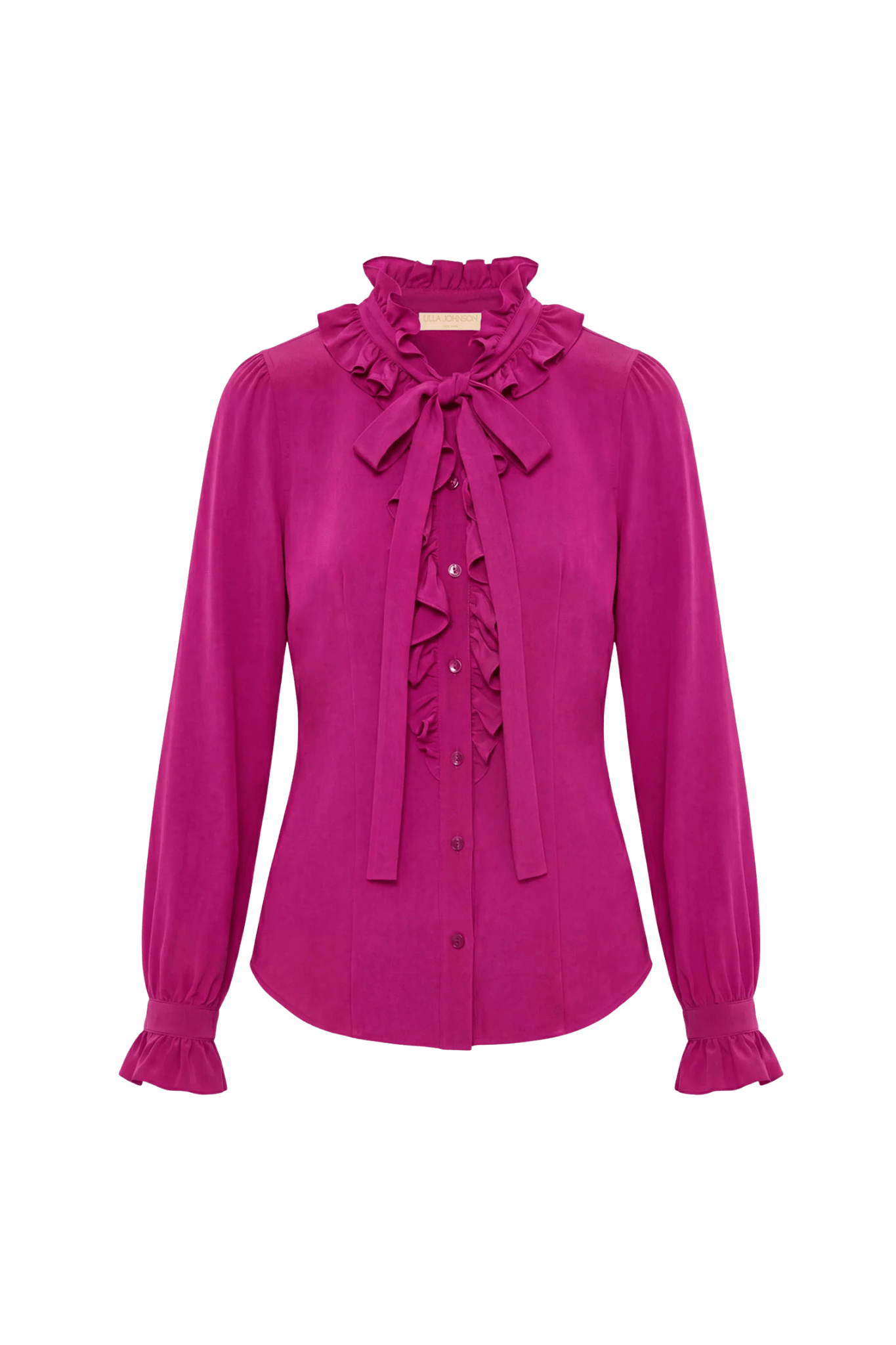 Ulla Johnson Catroux Long Sleeve Silk Blouse - Vermillion