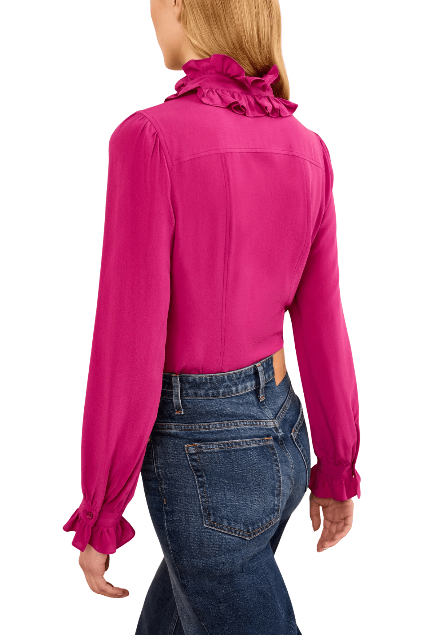 Ulla Johnson Catroux Long Sleeve Silk Blouse - Vermillion
