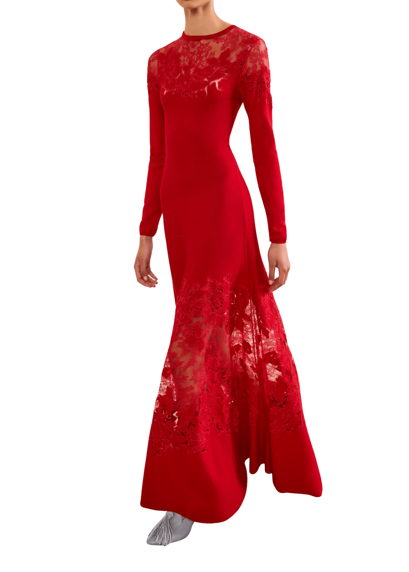 Ulla Johnson Clemence LS Lace Dress - Vermillion