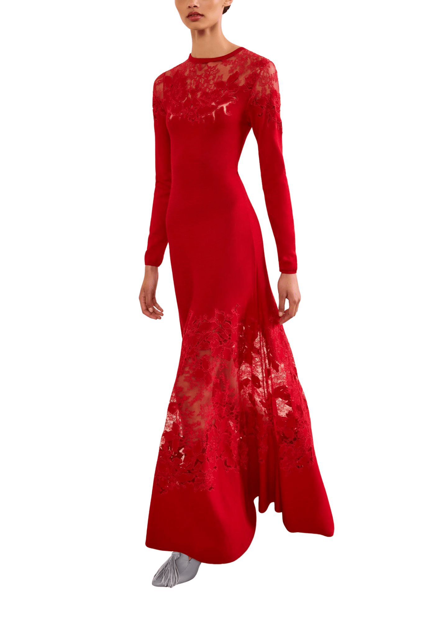 Ulla Johnson Clemence LS Lace Dress - Vermillion