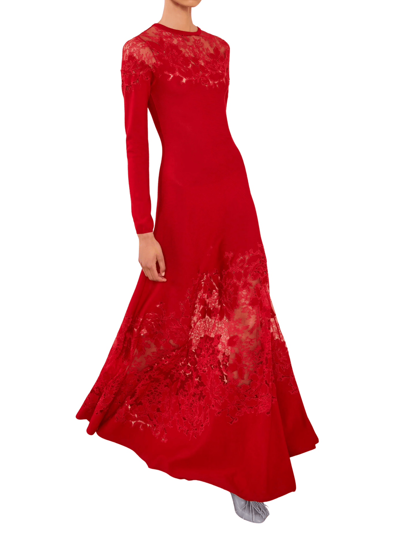 Ulla Johnson Clemence LS Lace Dress - Vermillion
