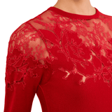 Ulla Johnson Clemence LS Lace Dress - Vermillion