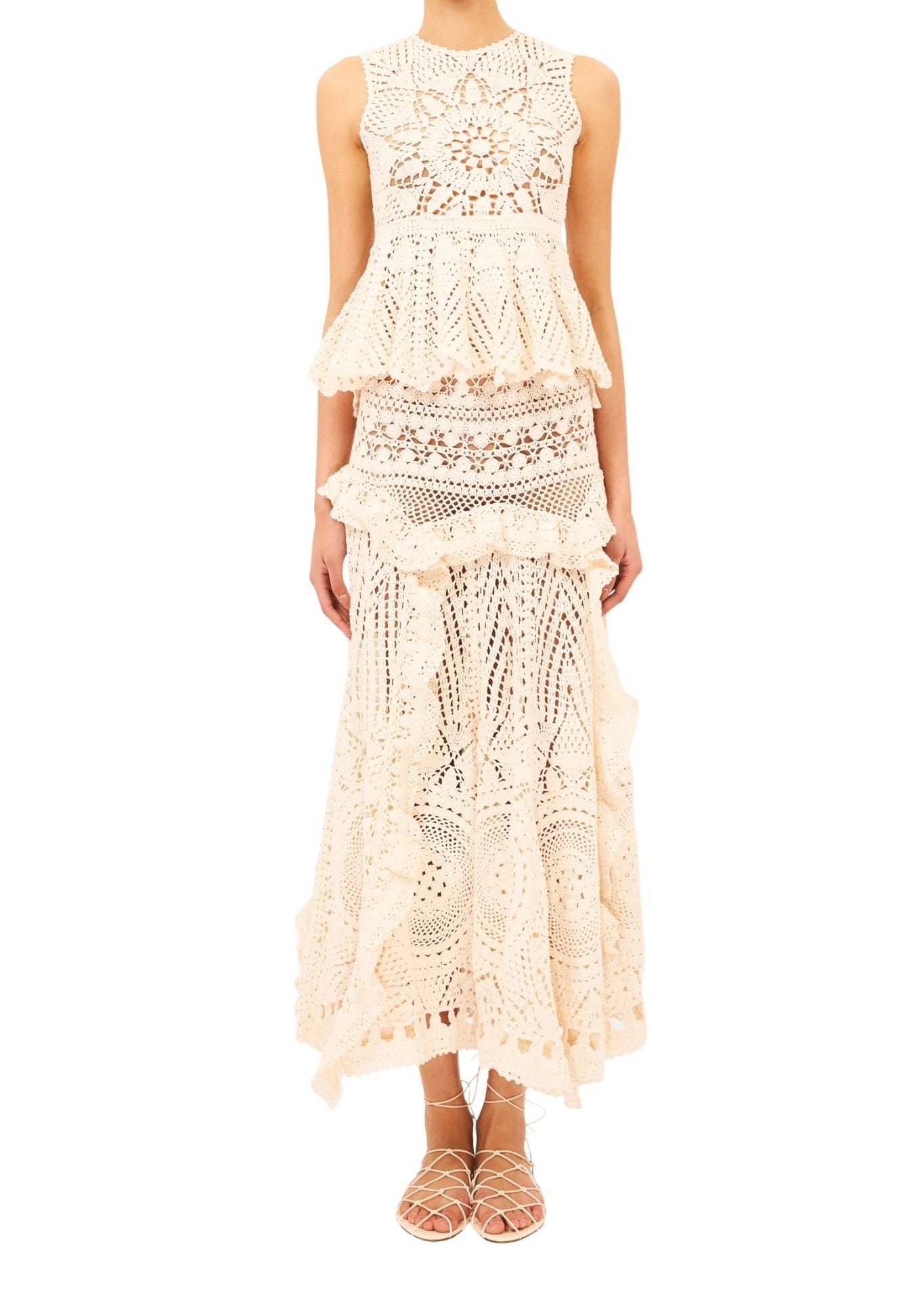 Ulla Johnson Cora SL Crochet Top - Vermillion