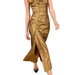 Ulla Johnson Demetria Sleeveless Ruched Front Midi Dress - Vermillion