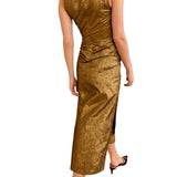 Ulla Johnson Demetria Sleeveless Ruched Front Midi Dress - Vermillion