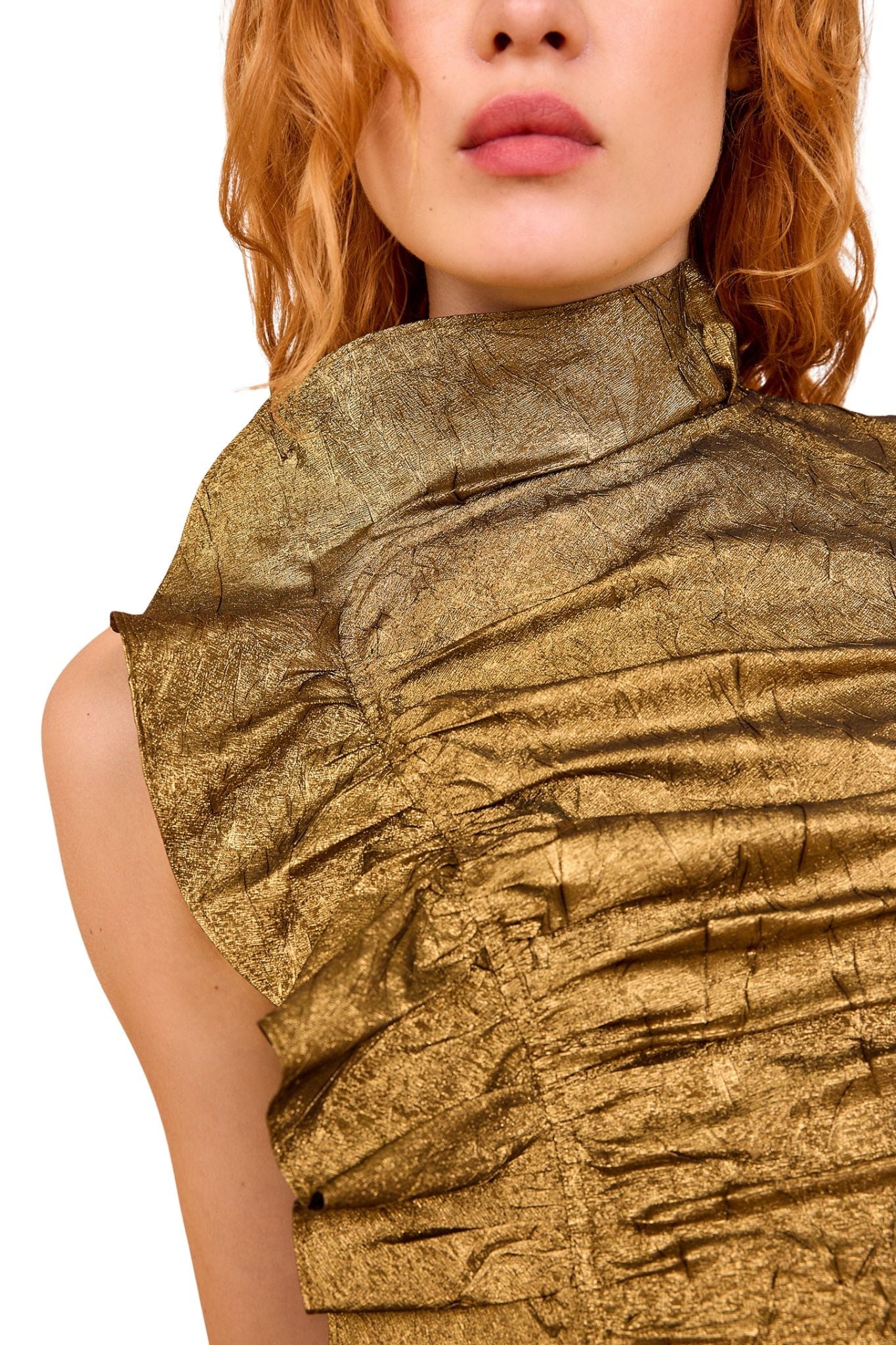 Ulla Johnson Demetria Sleeveless Ruched Front Midi Dress - Vermillion