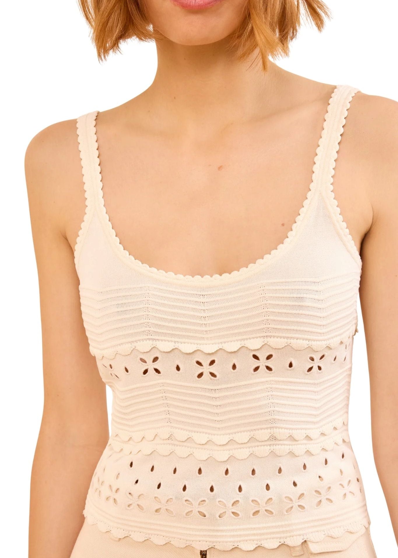 Ulla Johnson Esme Eyelet Knit Camisole - Vermillion