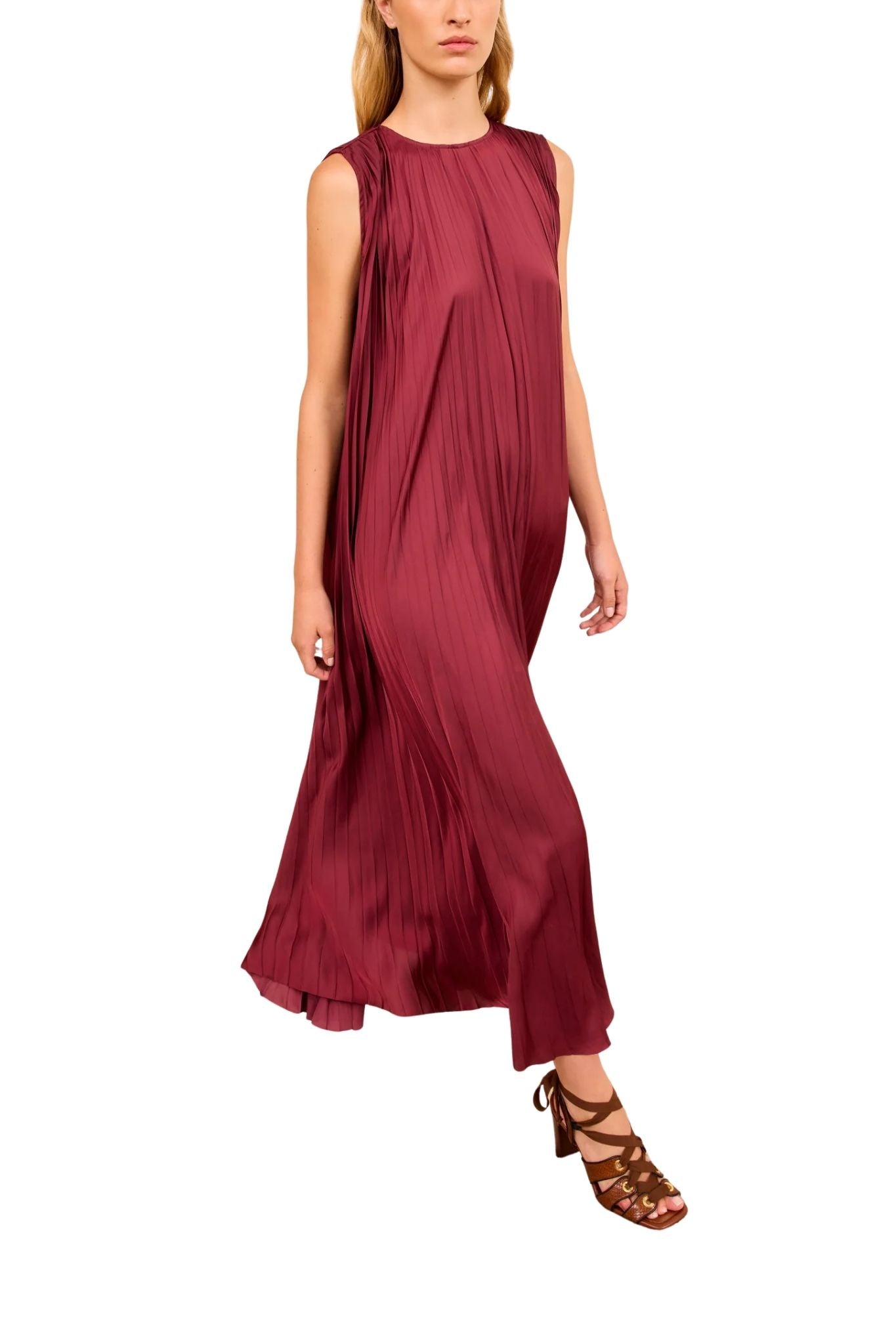 Ulla Johnson Fianna Pleated SL Midi Dress - Vermillion