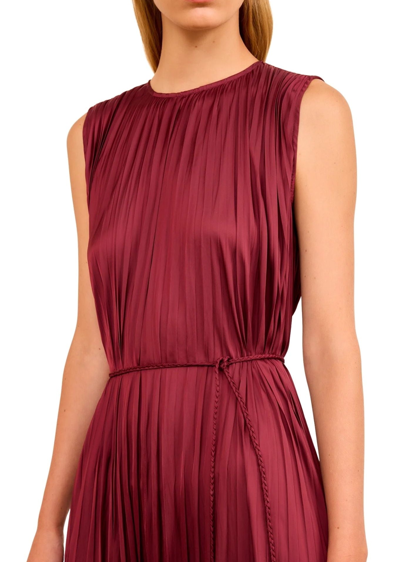 Ulla Johnson Fianna Pleated SL Midi Dress - Vermillion