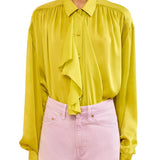 Ulla Johnson Gesture LS Silk Blouse - Vermillion