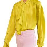 Ulla Johnson Gesture LS Silk Blouse - Vermillion