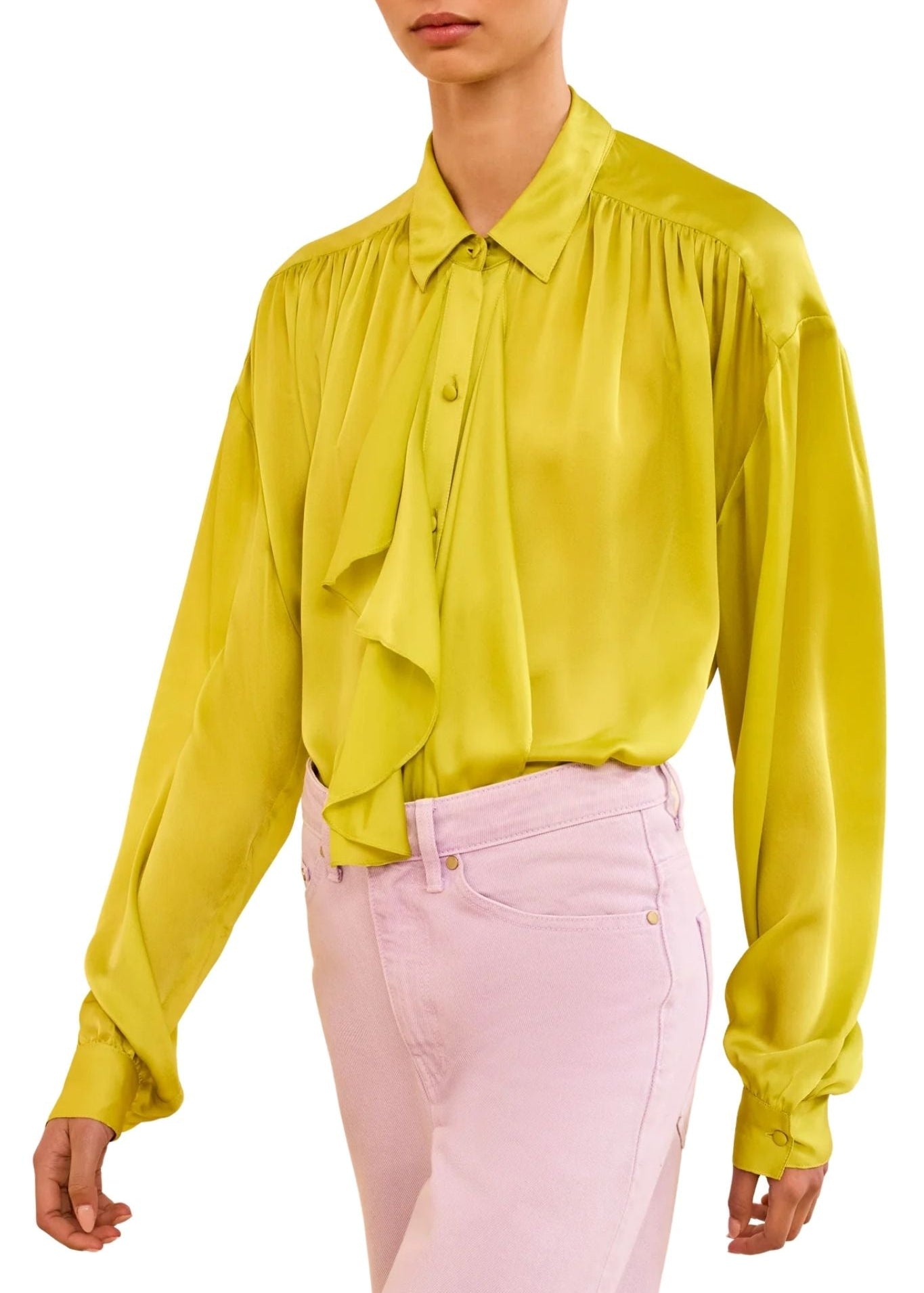 Ulla Johnson Gesture LS Silk Blouse - Vermillion