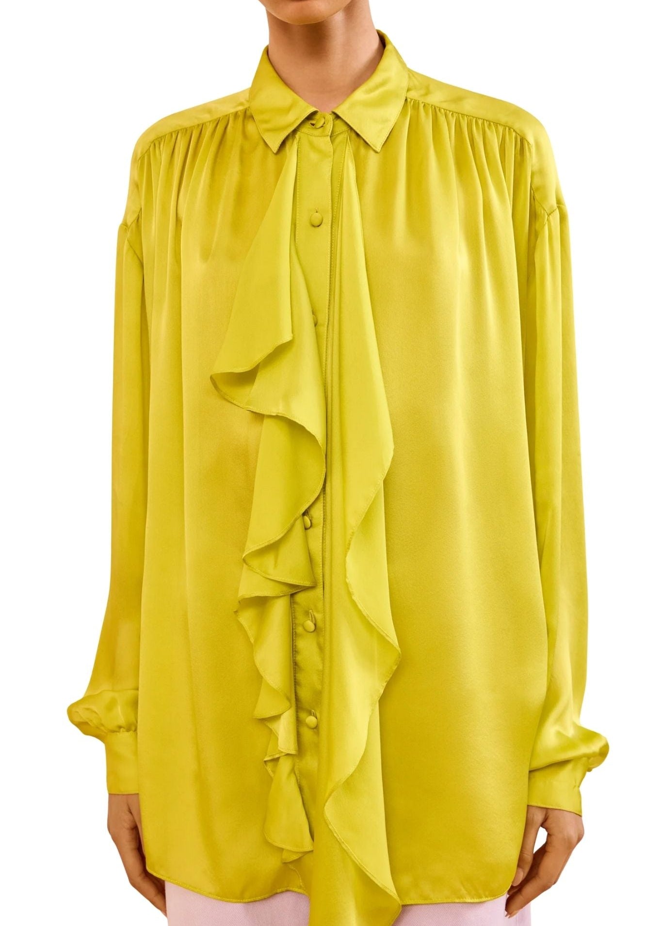 Ulla Johnson Gesture LS Silk Blouse - Vermillion