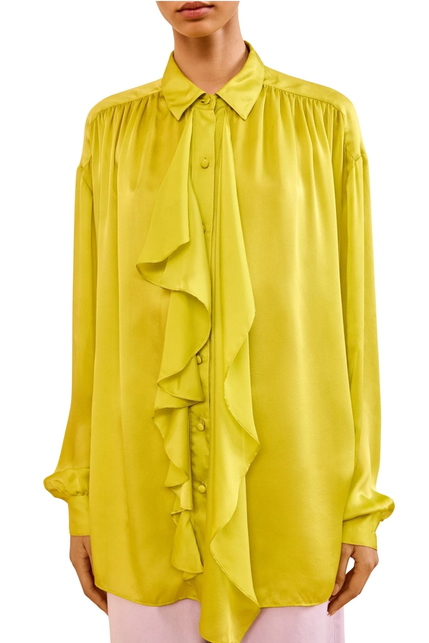 Ulla Johnson Gesture LS Silk Blouse - Vermillion