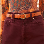 Ulla Johnson Gia Twisted Buckle Belt - Vermillion