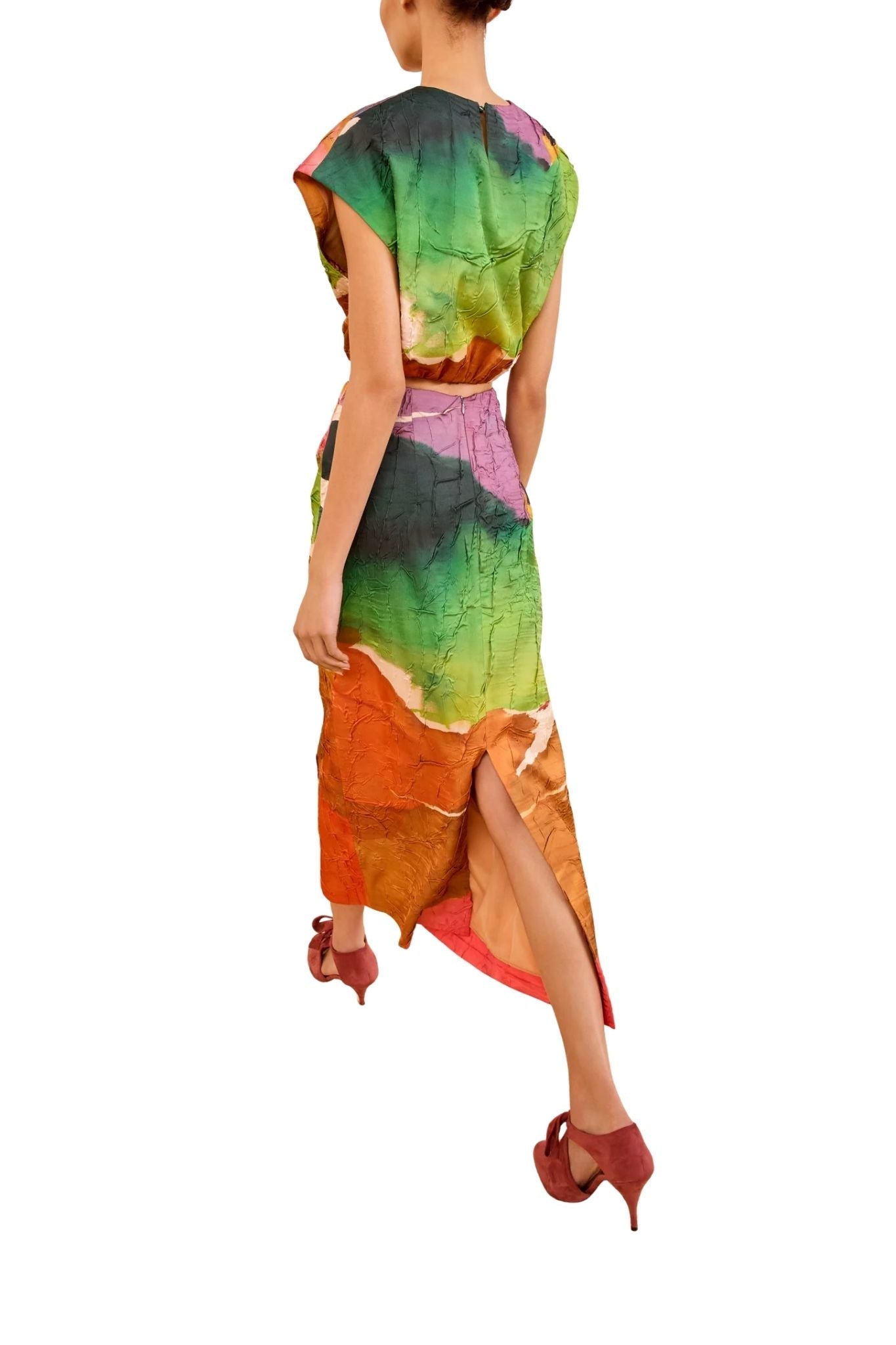 Ulla Johnson Gisella Satin Crop Top - Vermillion