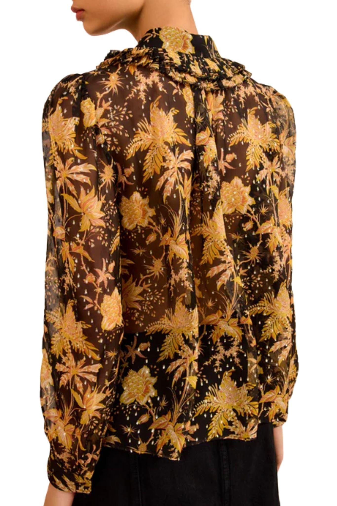 Ulla Johnson Helaine Flowy Short Sleeve Top - Vermillion